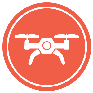 An icon of a drone to represent our drone video and photography offerings