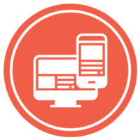 An icon of a computer and a phone to represent responsive web design